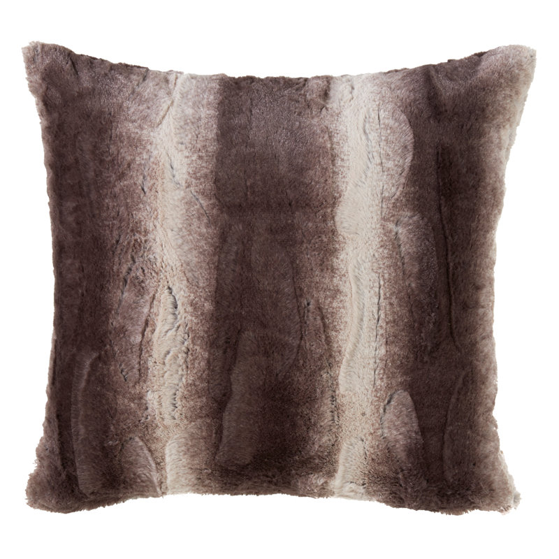 Natural Animal Print Faux Fur Square Throw Pillow 20"