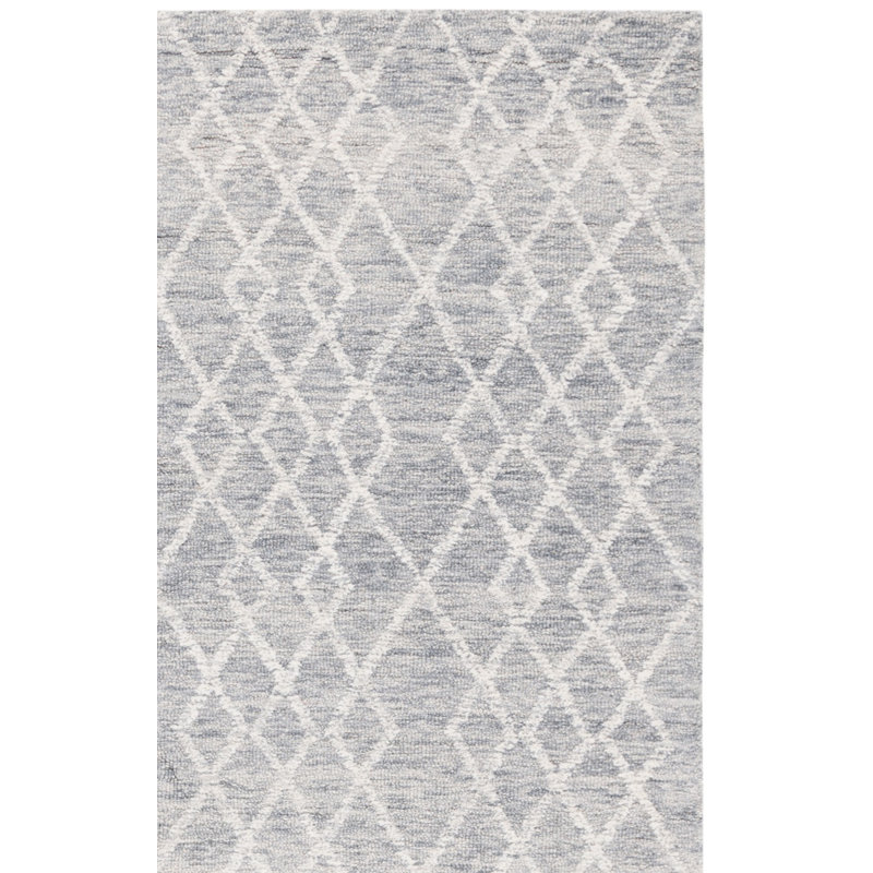 Tapis géométrique en laine et en coton touffeté à la main Goodwater, Tapis de couloir 2 pi 3 po x 8 pi