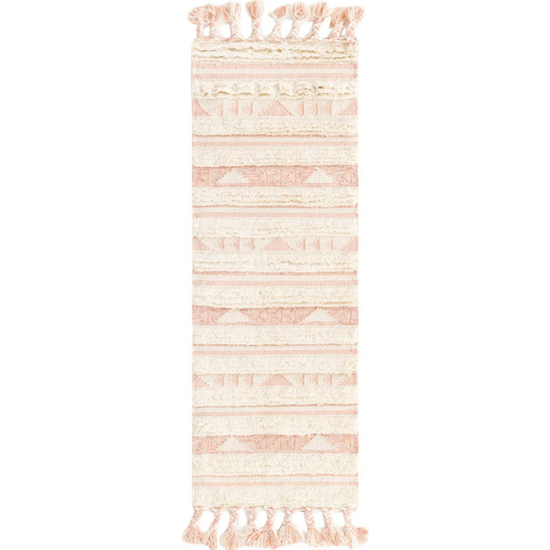 Tapis de couloir contemporain de couleur rose Annonciata, Tapis de couloir 2 pi x 6 pi