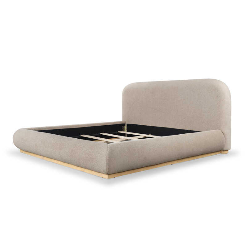 Jennabryanna Boucle Bed, Queen, Light Brown Boucle