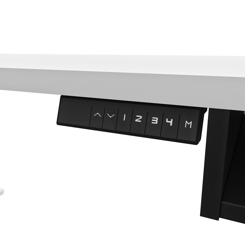 Bureau pour travailler debout en L Thilebrook, Blanc / Noir