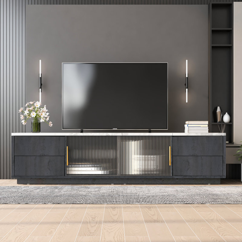 TV Stand for 80'' TV with 2 Doors