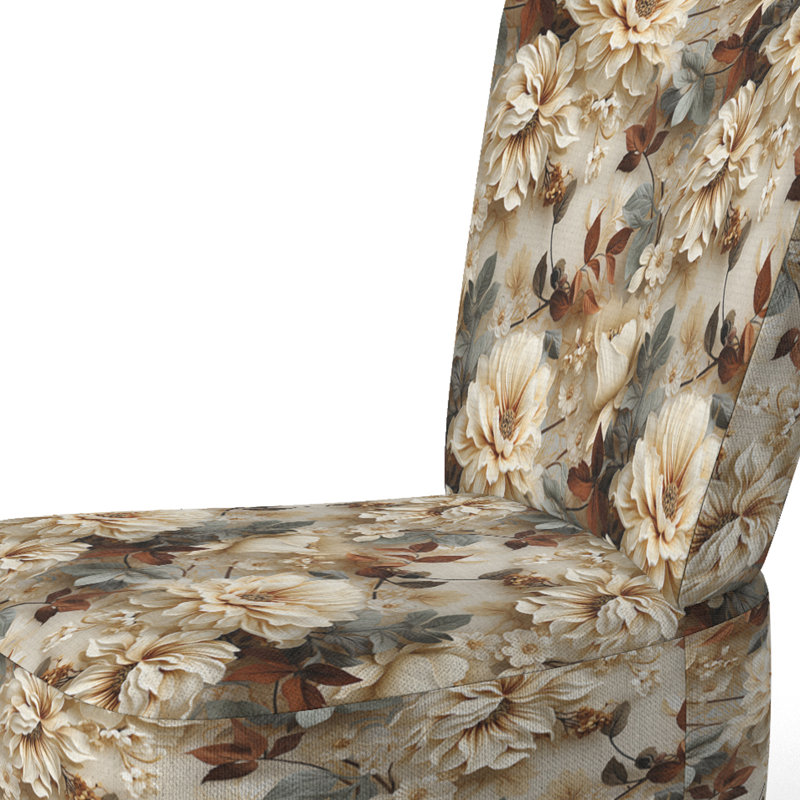Chaise d'appoint rembourrée Cottage A, Motif victorien brocart rustique