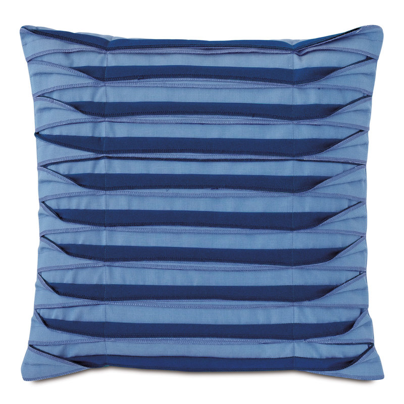 Housse et insert de coussin carré plissé d'extérieur Plisse, Bleu Tarheel / amiral de voile