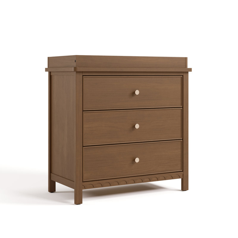 Sasha 3 Drawer Chest With Changing Topper, Hazelnut