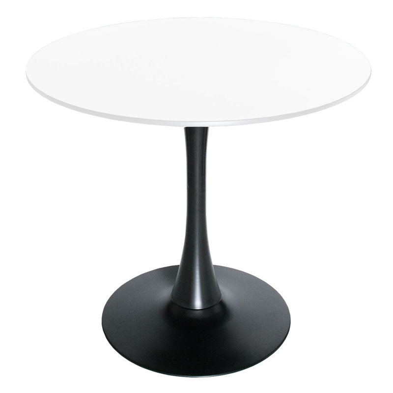  Bristol 27" Round Dining Table, Modern 2-Person Kitchen Table with Black Pedestal Base, Small Space Bistro Table for Apartments