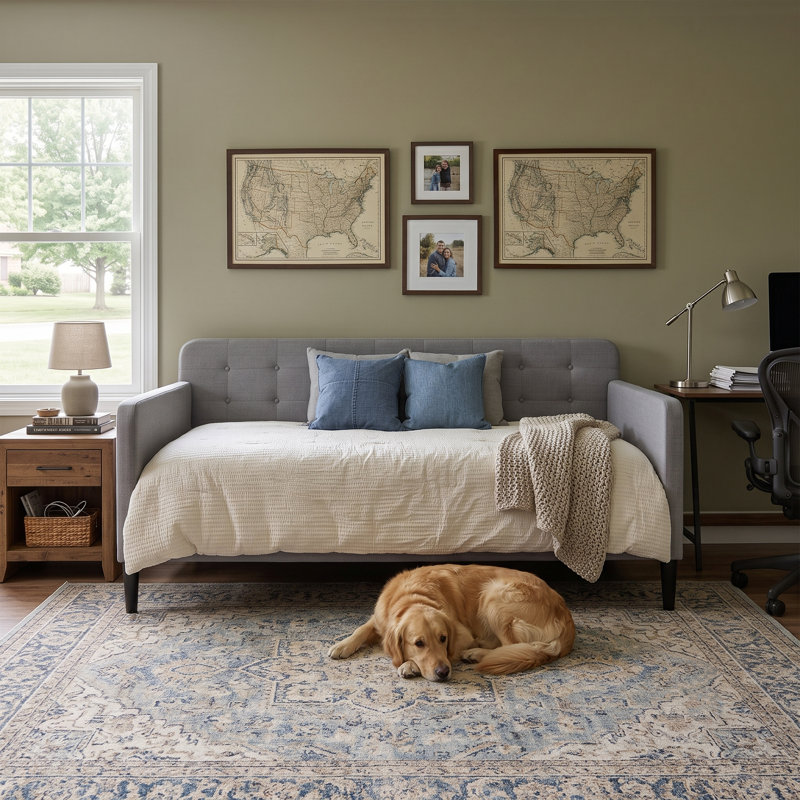 Fallon Upholstered Daybed, Gray