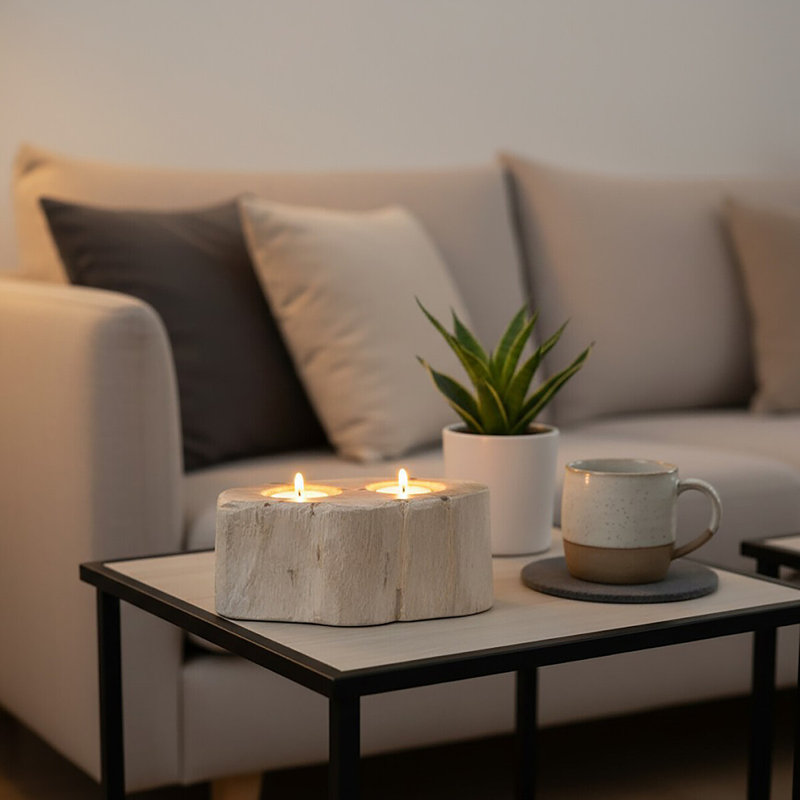 Wood Tabletop Tealight Holder