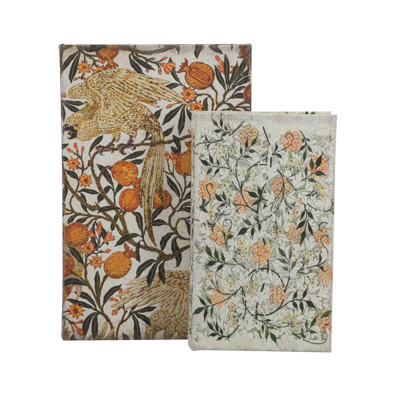 Boîtes à livres décoratives avec motifs floraux multicolores - Ensemble de 2 - Multicolore