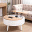 Table basse ronde avec rangement, table d'appoint relevable pour le salon