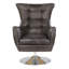 Cantillo Swivel Genuine Leather Wingback Chair-20637977