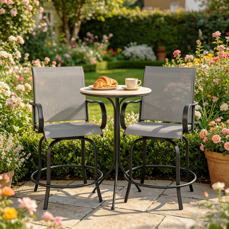 Chaises de patio pivotantes, tabourets de bar d'extérieur, chaises respirantes (seulement 2 chaises PCS)