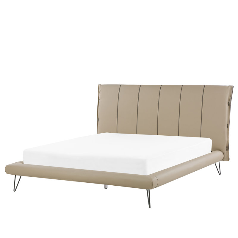 Margie Upholstered Bed, Beige, European Kingsize (160 x 200 cm)