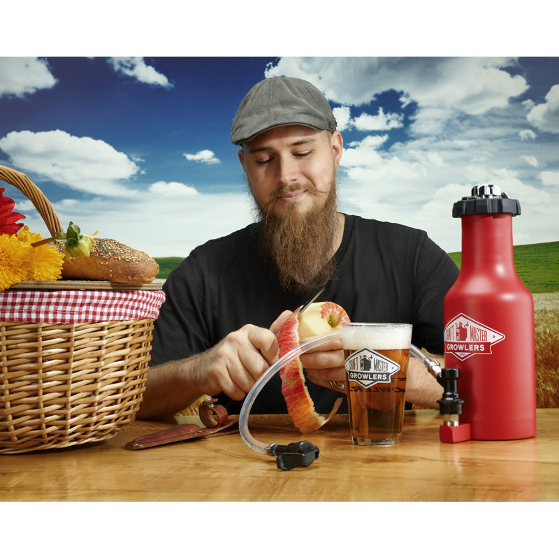 64oz. Stainless Steel Growler, Red