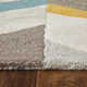 Binada Hand Tufted Graphic Chevron Blue/Gray/Gold Area Rug