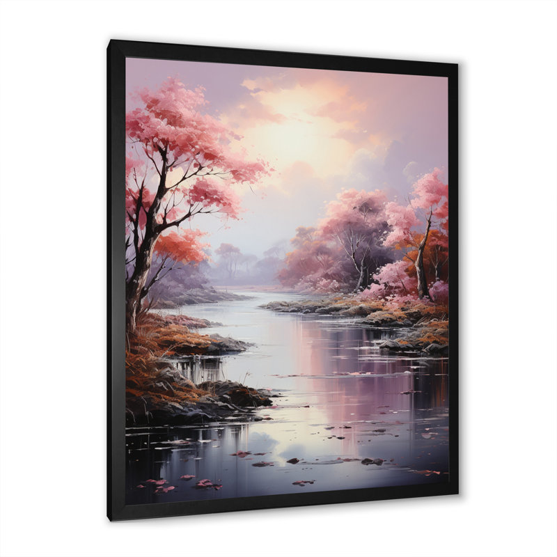 Luftar Romantic Landscape Ethereal Mist sur toile, Cadre photo noir, H 20 po x l 12 po x P 1 po
