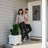 Decorative White Planter Box With Artificial Dog Topiary - 2 Pack