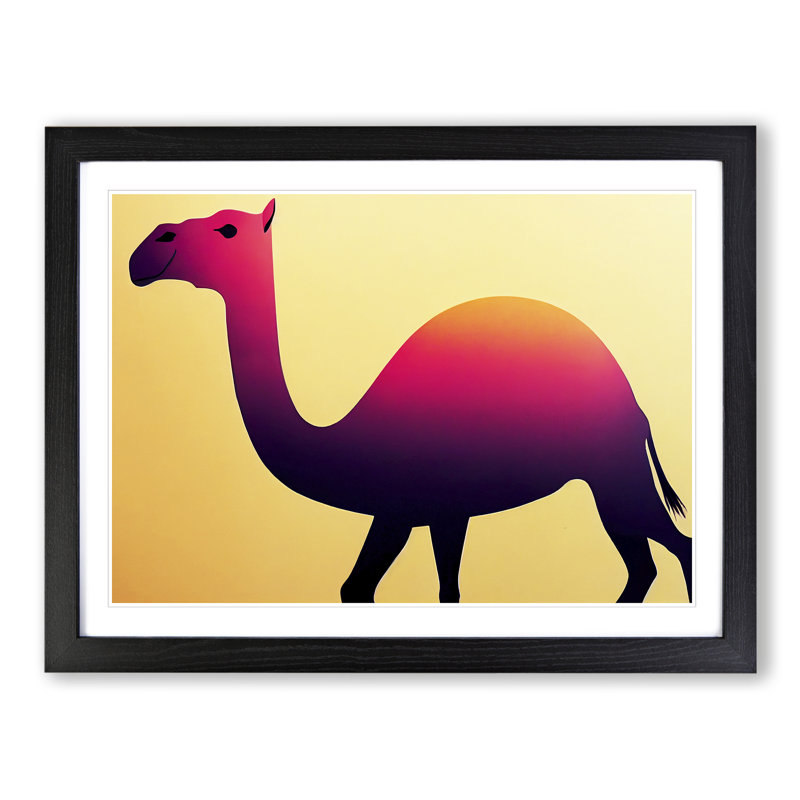 Epic Camel - Single Picture Frame Print, Black, 46cm H x 64cm W