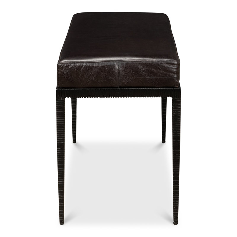Duke Ridged Leather Bench