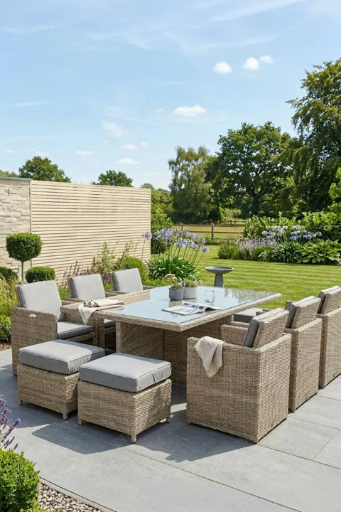 Luna 6 Seater Dining Set with Roma Stack