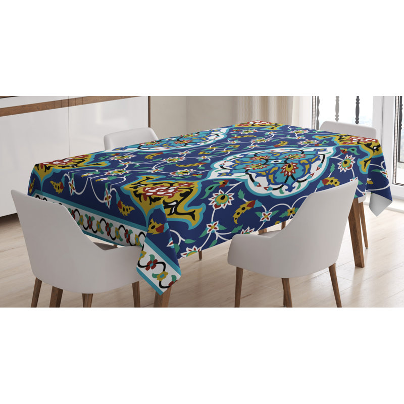 Moroccan Damask Tablecloth, 84" L x 60" W