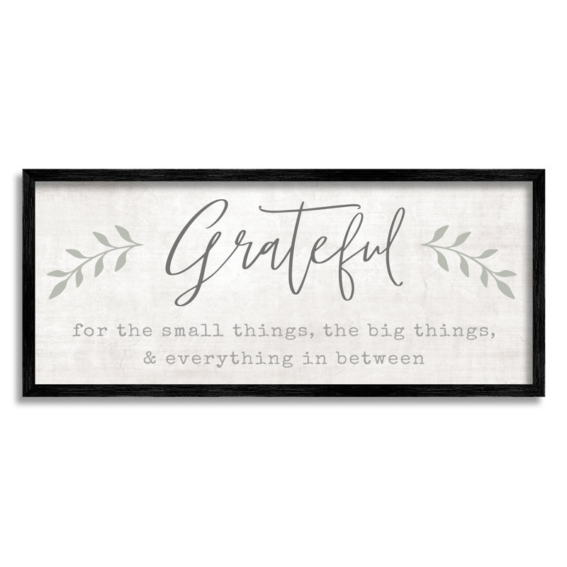 «Uplifting Gratitude Expression Botanical Sprig» par Natalie Carpentieri - cadre texturé sur bois