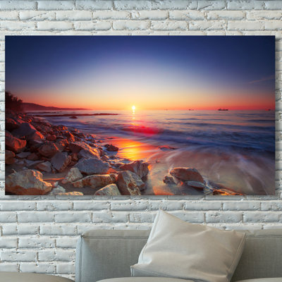 « belle soleil sur l’horizon », reproduction de photo sur toile tendue
