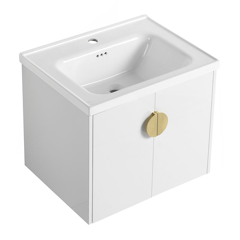 Meuble-lavabo à fermeture en douceur 24 po avec lavabo, pour petite salle de bain