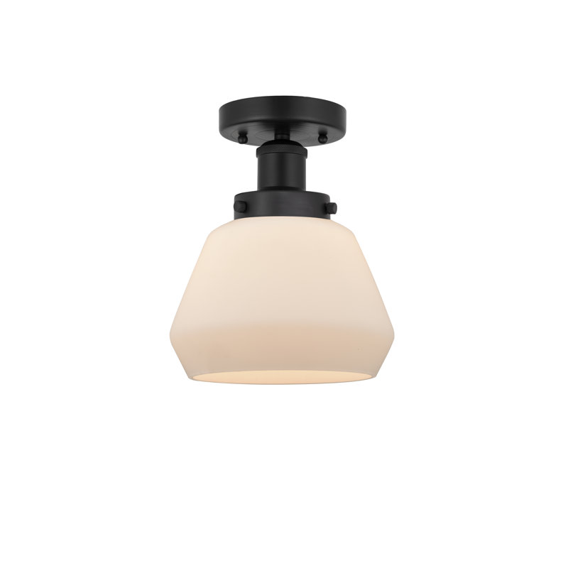 Plafonnier semi-encastré en verre Cahn, Noir mat, Blanc mat