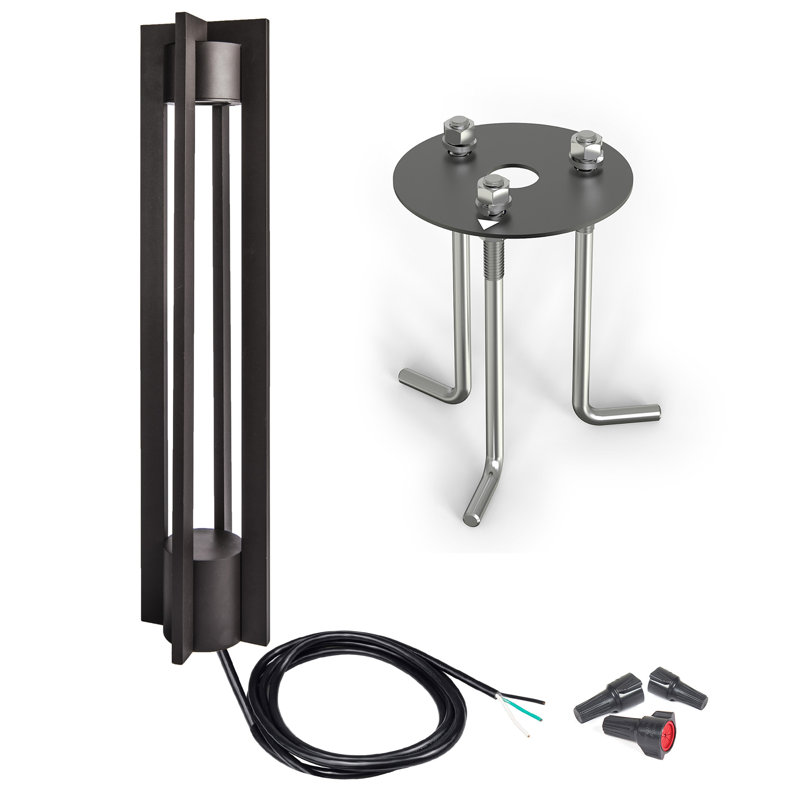 Chamber LED Bollard Light, 120, 3000K, Black on Aluminum