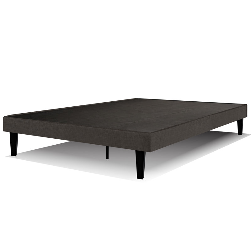 Brin 14" Upholstered Platform Bed with Solid Deck, California King, Dark Gray