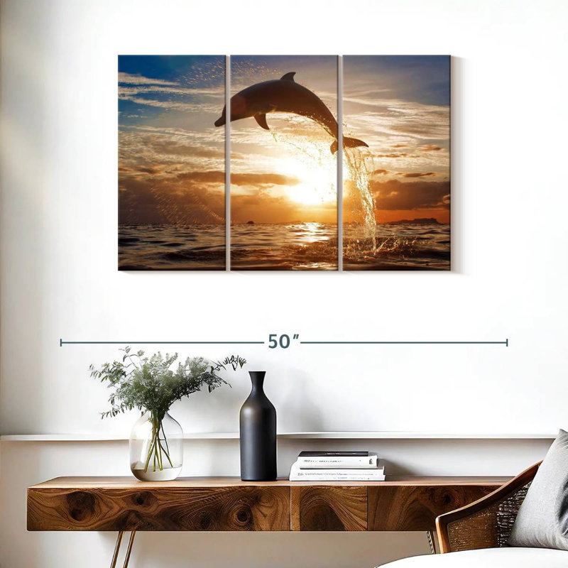 Brampt Dolphin Jump Silhouette, 24" H x 38" W