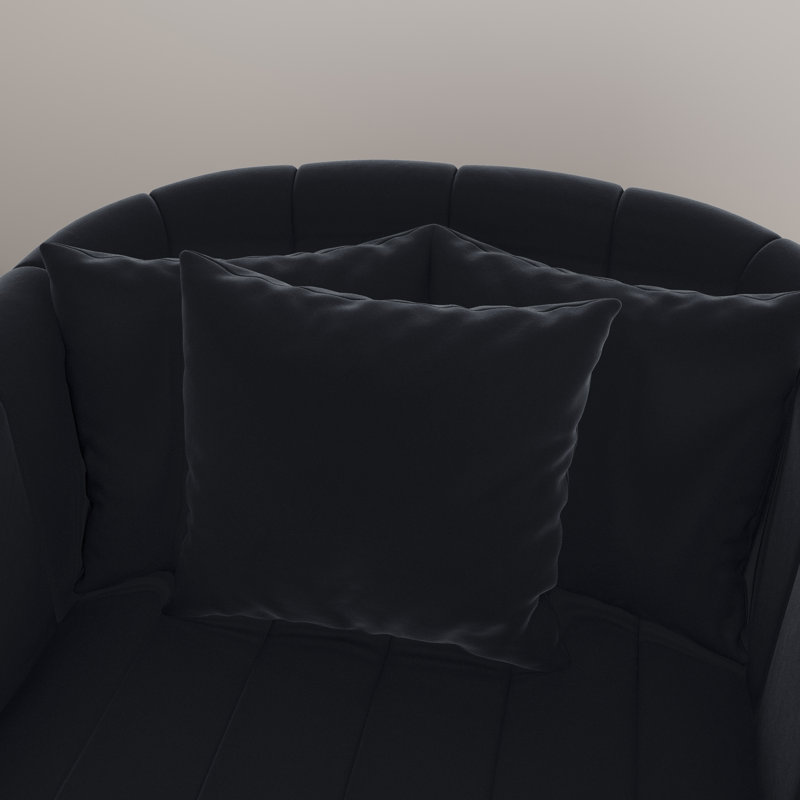 Fauteuil demi-tonneau pivotant rembourré de 40,3 po de largeur, Noir