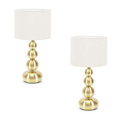 Marissa Pair of Stacked Ball Table Lamp Light with LED Bulbs