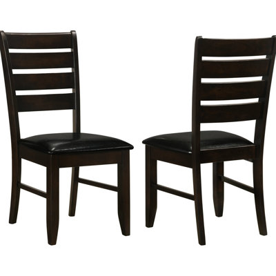Chaises de salle à manger Cappuccino - siège rembourré noir, finition style 2, utilisation en mousse