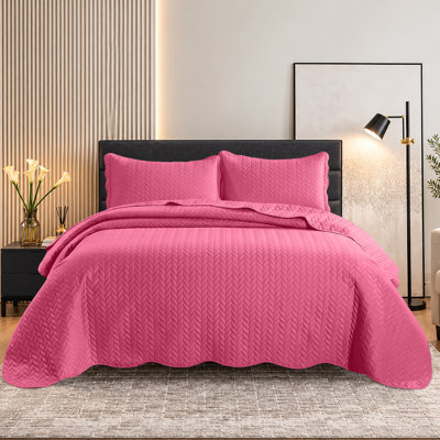 Ensemble de couvre-lit en microfibre embossée - Ensemble de literie moderne et léger avec taies décoratives