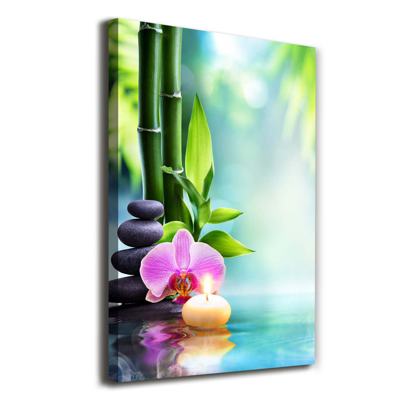 Orchid And Bamboo - Wrapped Canvas Print