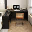 Bureaux noirs en bois massif en forme de L-107659466-107659463