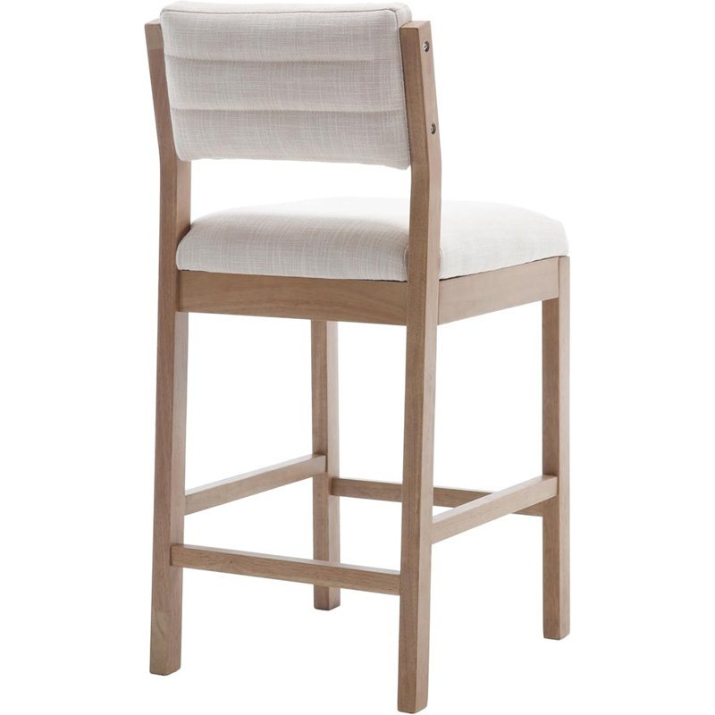 Ensemble de 2 tabourets de bar à hauteur de comptoir pour comptoir de cuisine, tabourets de bar rembourrés modernes avec dossier et pieds en bois