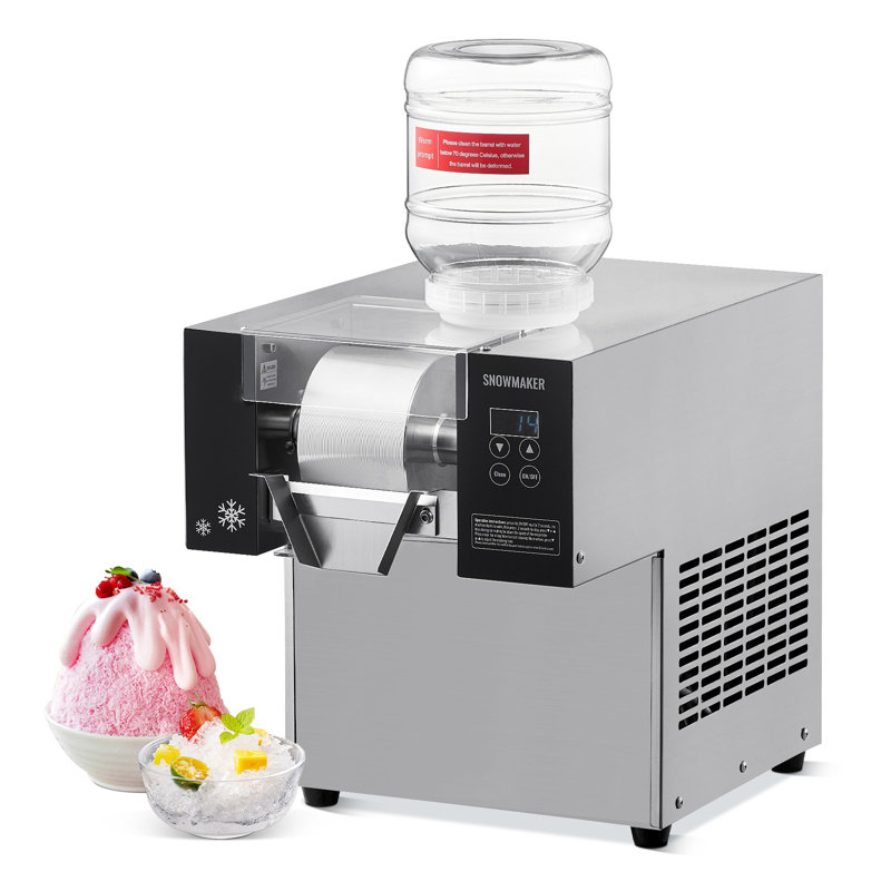 Commercial Snowflake Ice Machine, 176.4 lbs/24H Stainless Steel Ice Shaver with Touch Control and Air Cooling System for Cafes and Bakeries