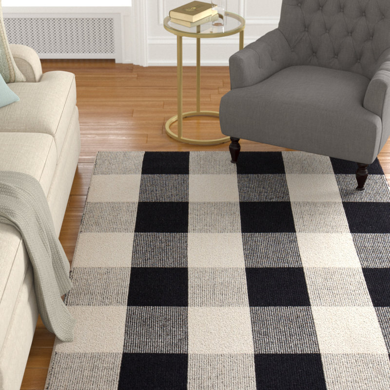 Aisne Plaid Jute / Sisal Hand Woven Area Rug, Rectangle 122 x 183cm