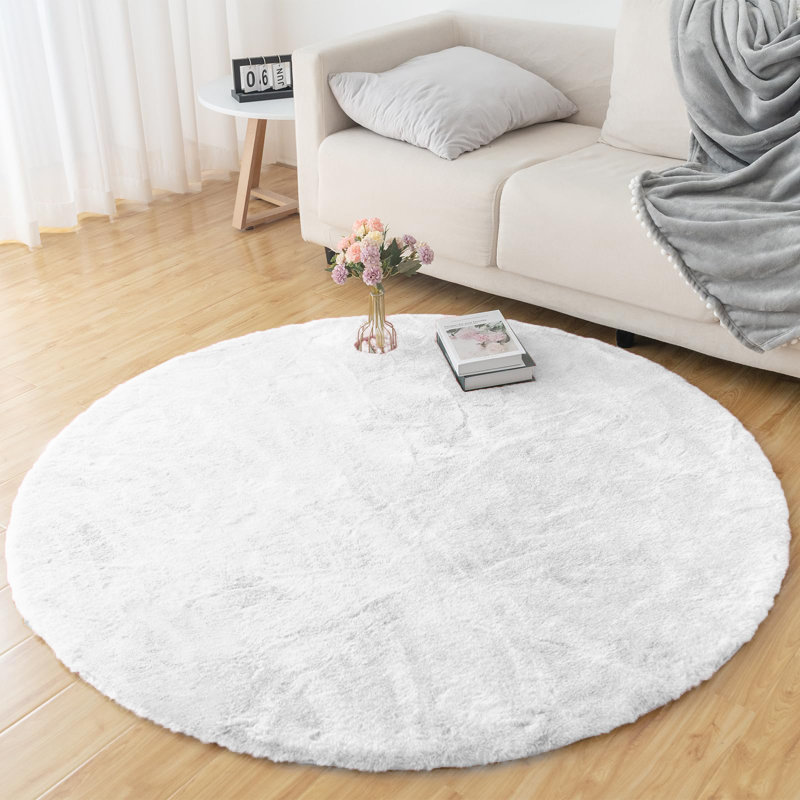 Tapis rond rond avec envers antidérapant Alsha, Rond 4 pi