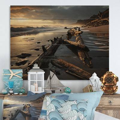 «Cheridy Beach Photo Tranquil Tide II», reproduction sur bois