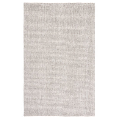 Tapis ivoire / gris en laine touffeté à la main Eliesha