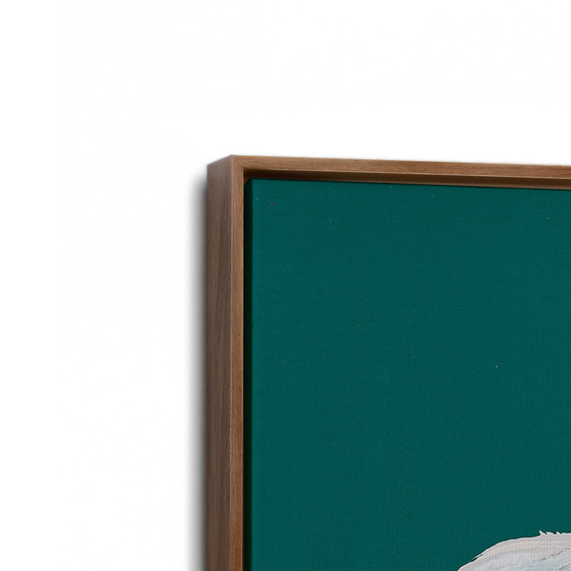 «Smug Pug» par Yvette St. Amant, reproduction d'art, H 16 po x l 12 po, Cadre flottant, Brun