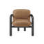 Fauteuil d'appoint moderne en similicuir noir / brun avec cadre en bois pour le salon-844750663