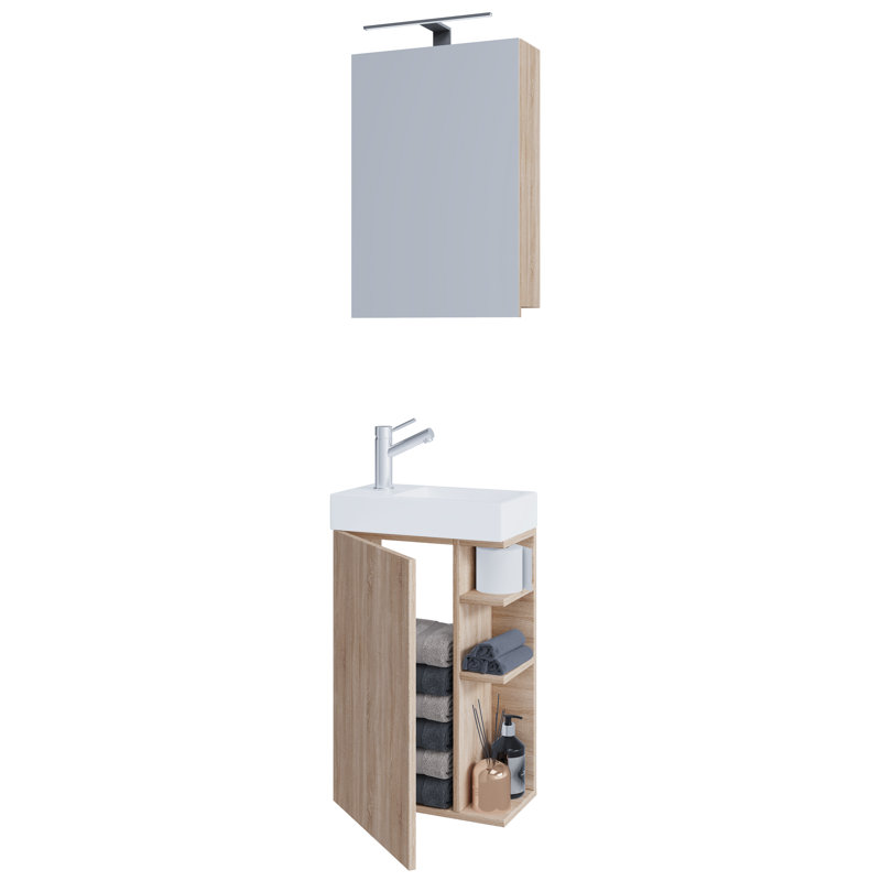 Ravis Bathroom Furniture Suite, Brown