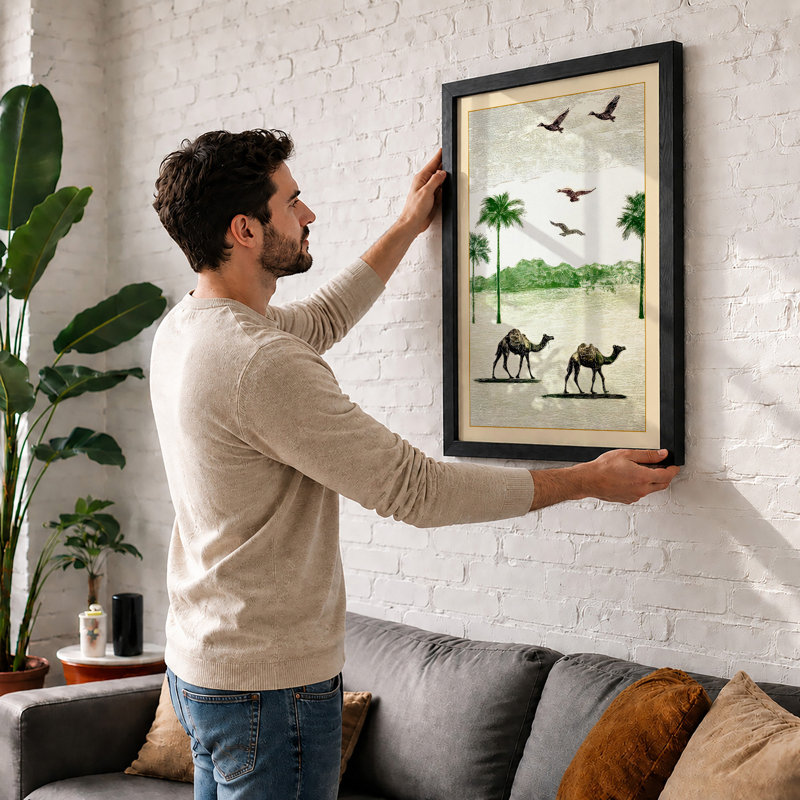 Desert Passage Minimalist - Print, A4 - 29.7 x 21.0 cm, Walnut