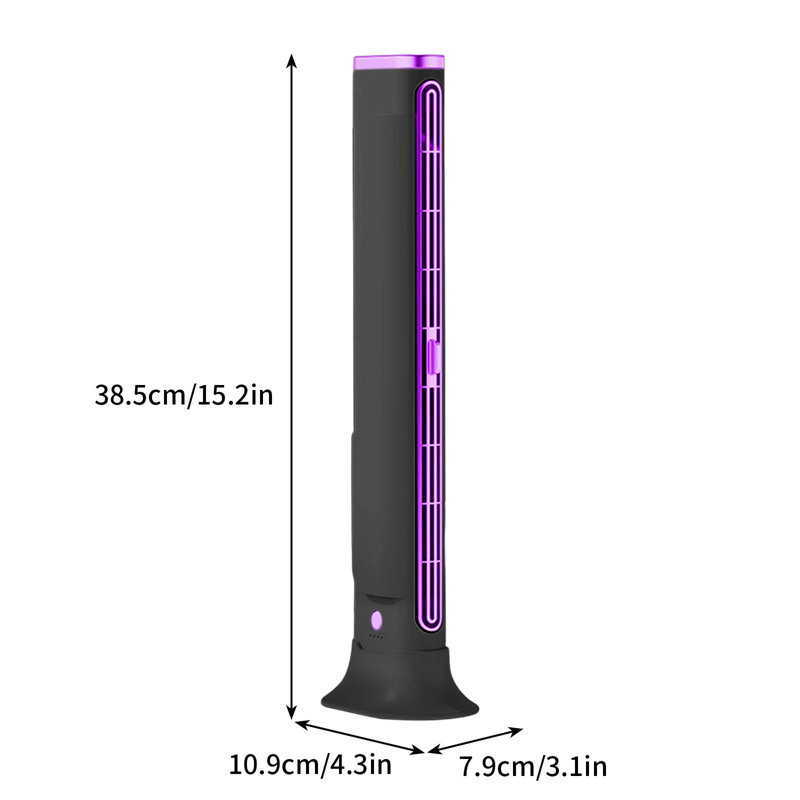 Ventilateur de bureau mural sans pales mural, Black