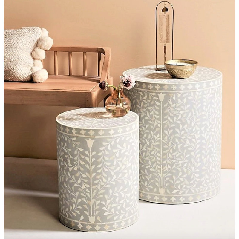 Solid + Manufactured Wood Accent Stool